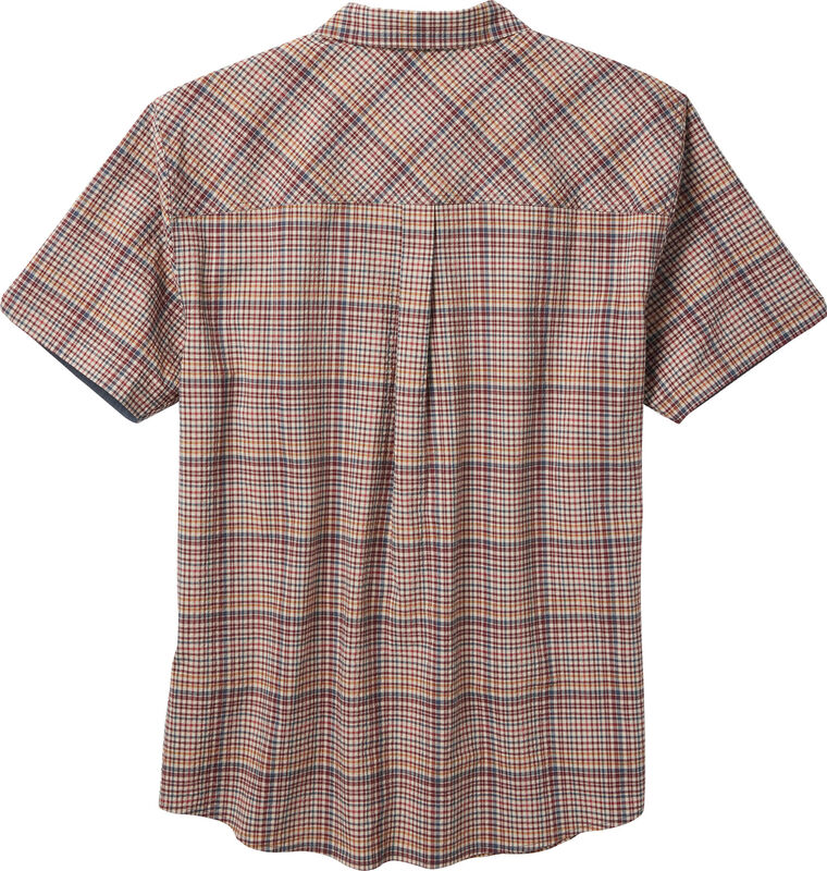 Men's Textured Stretch Woven Plaid Short Sleeve Shirt image number 1