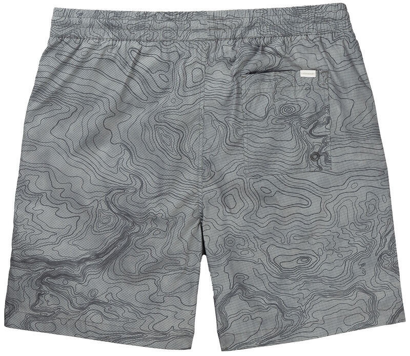 Men's Quick Dry Topographical Print 7 Inch Inseam Swim Trunks image number 1