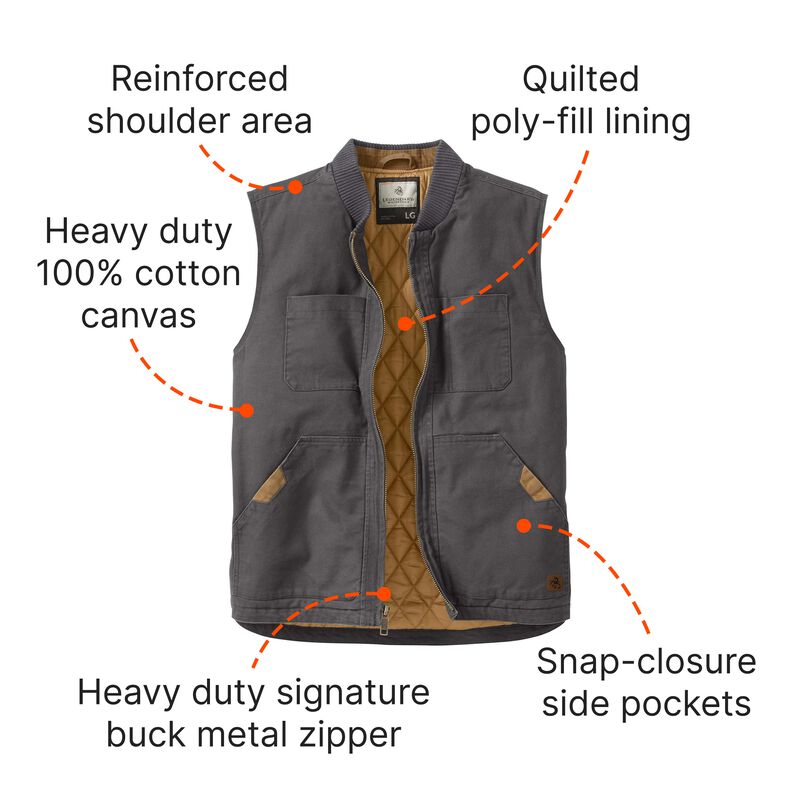 Men's Canvas Cross Trail Workwear Vest image number 5