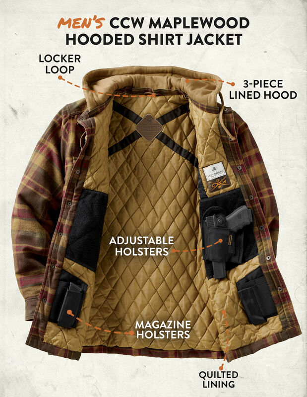 Men's Concealed Carry Maplewood Hooded Shirt Jacket image number 7