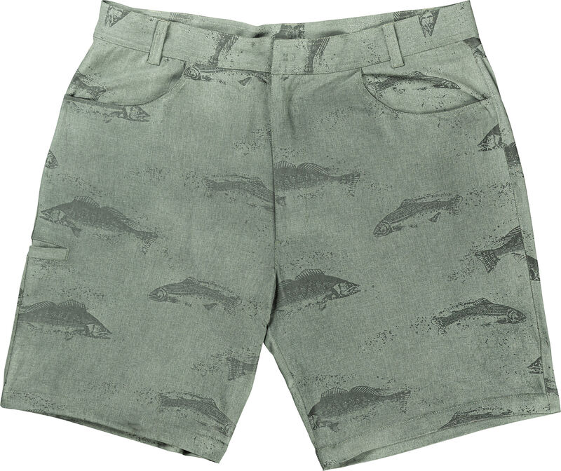 Men's Water Activated Fish Print 9 Inch Inseam Boardshort image number 0